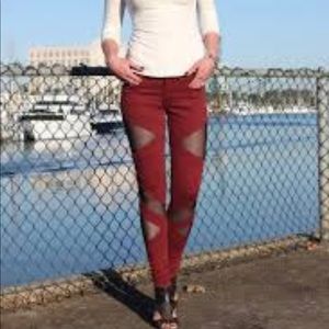 RARE VINTAGE FRANKIE B SHEER BONDAGE STRETCH SKINNY JEAN SIZE 32